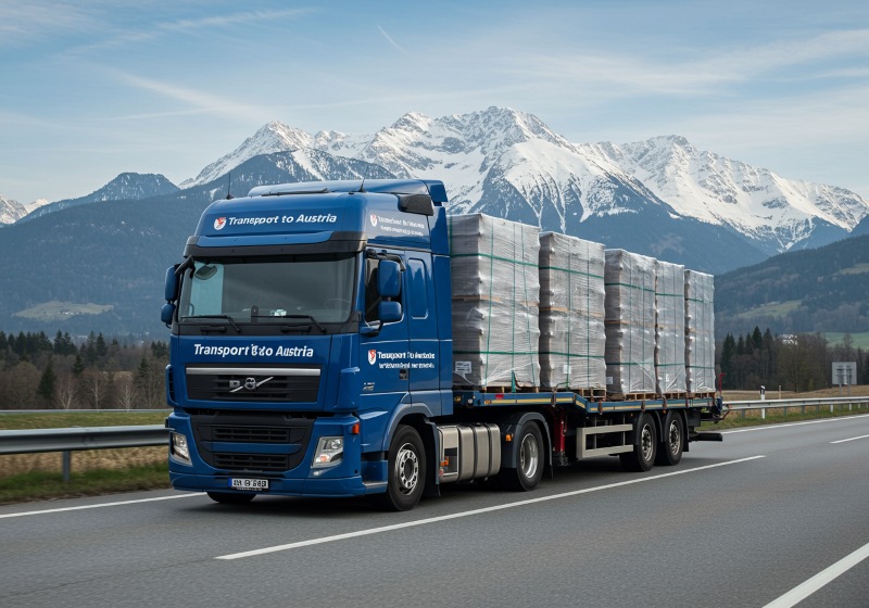 Prawidłowo zabezpieczona paleta gotowa do transportu z Polski do Austrii